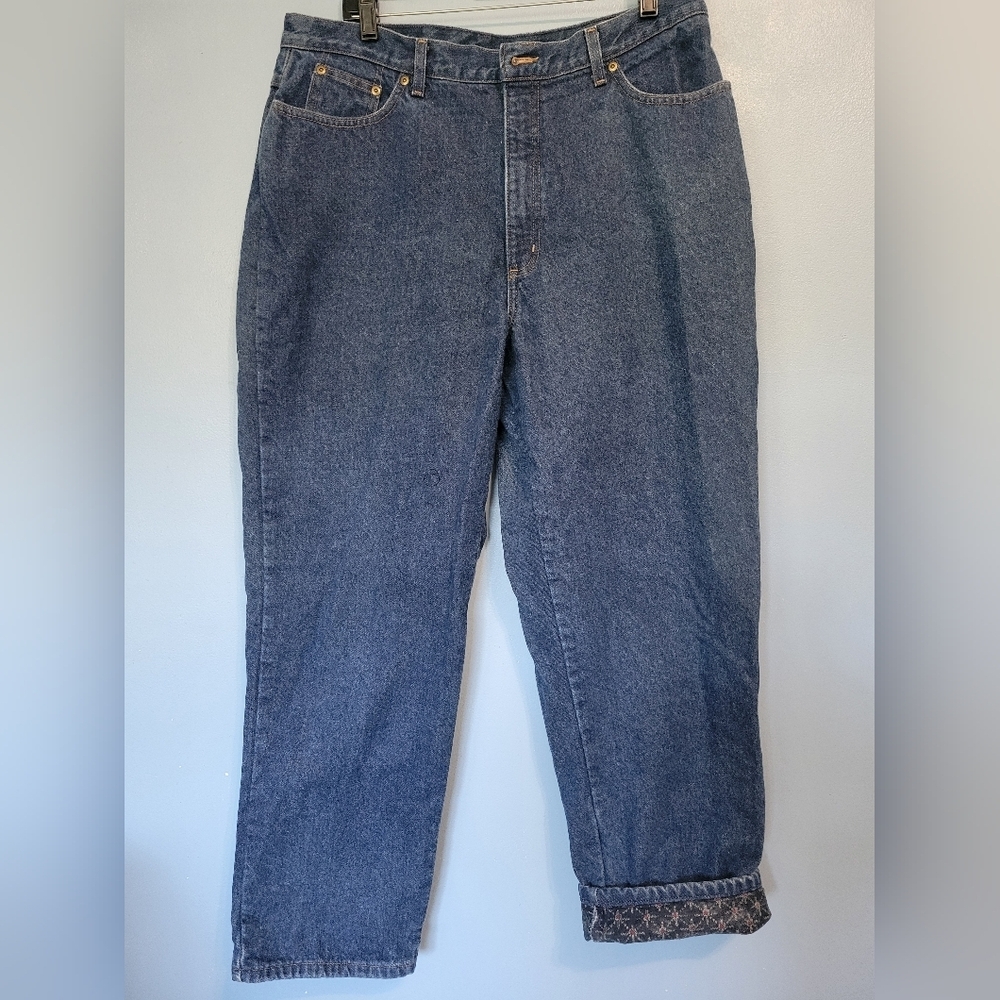 L.L. Bean Women's Double L Relaxed Fit Lined Jeans Size 18